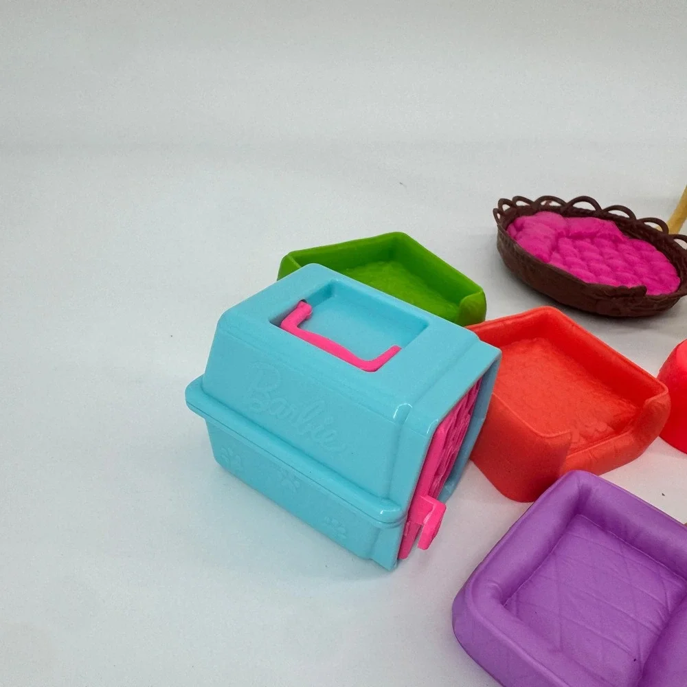 Barbie Mattel Pet Figure Accessory Lot Dogs Cats Puppies Flocked Kidcore Toy Set